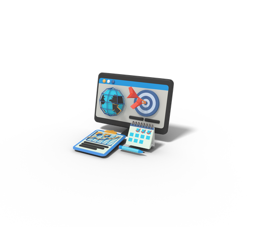Website target 3D Icon