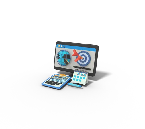 3 D Illustration Of Website Target 3D Icon