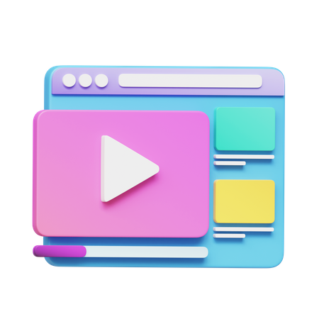 Website Video  3D Icon