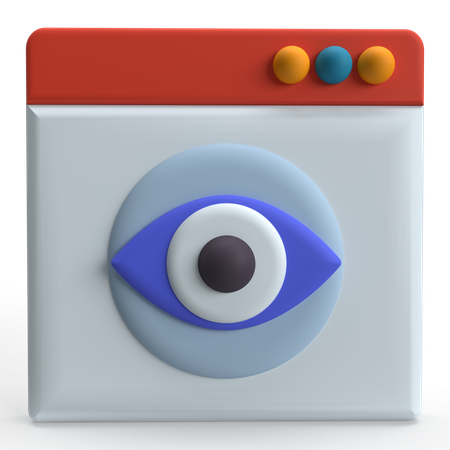 Website View  3D Icon