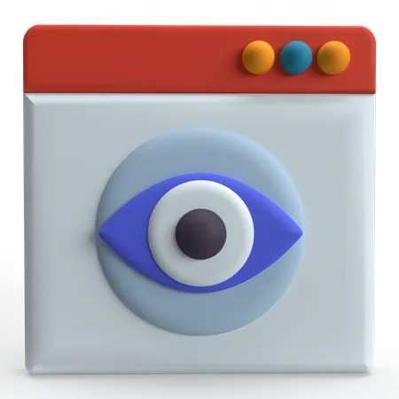 Website View  3D Icon