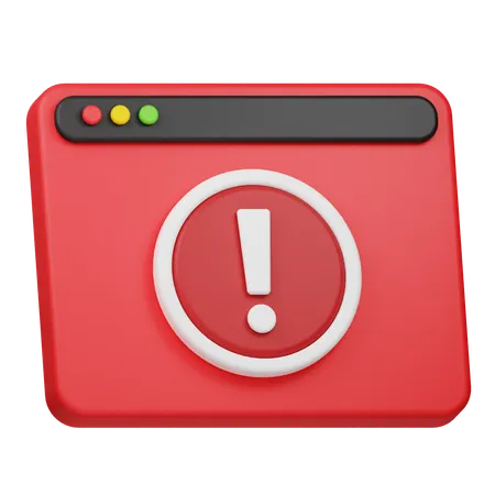 Website Warning  3D Icon