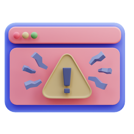 Website Warning  3D Icon