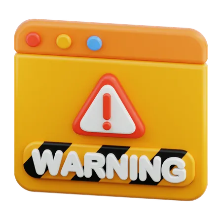 Website Warning  3D Icon