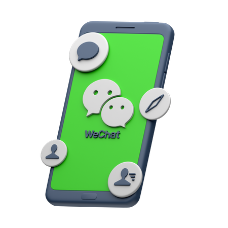 WeChat auf dem Smartphone  3D Icon