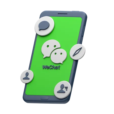 WeChat auf dem Smartphone  3D Icon