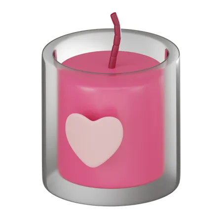 Lgnite Romance Of Scented Candle Symbol For Creating Warm Intimate Atmosphere On Valentines Day Perfect For Expressing Love And Passion 3 D Render Illustration 3D Icon