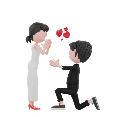 Wedding couple  3D Illustration