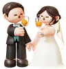 Wedding Couple Cheering With Champagne Glasses