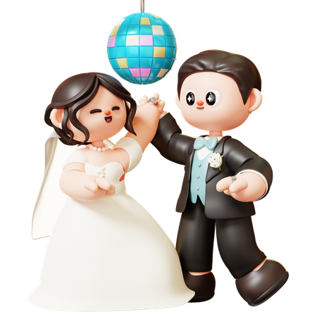 Wedding Couple Dance  3D Illustration