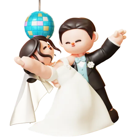 Wedding Couple Dance  3D Illustration