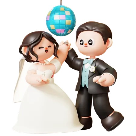 Wedding Couple Dance  3D Illustration