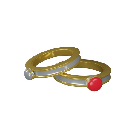 Wedding Couple Ring  3D Icon