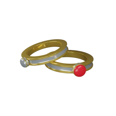Wedding Couple Ring  3D Icon
