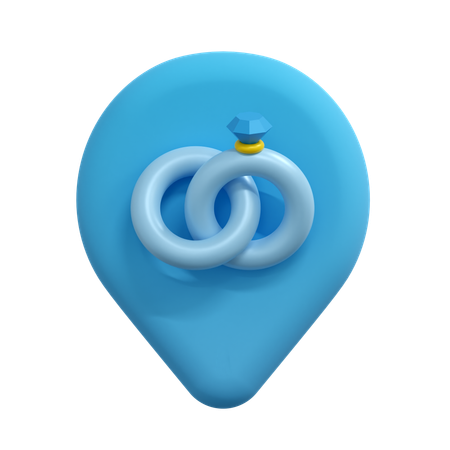 Wedding Location Pin  3D Icon