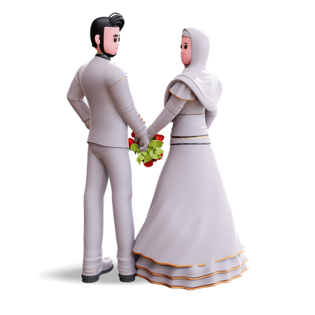 Wedding photography pose  3D Illustration