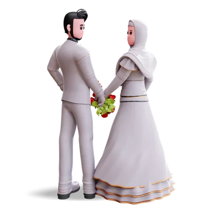 Wedding photography pose  3D Illustration