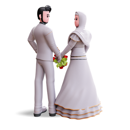 Wedding photography pose 3D Illustration