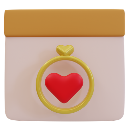 Wedding Planner Calendar Icon  3D Icon