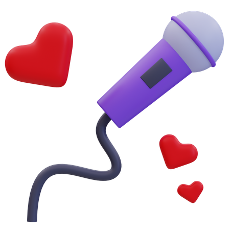 Wedding Planner Microphone Love  3D Icon