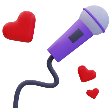 Wedding Planner Microphone Love  3D Icon