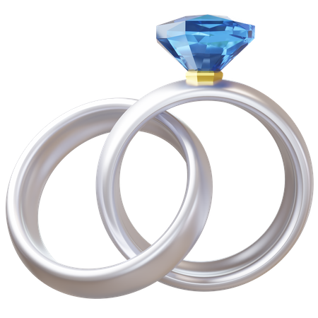 Silver Wedding Rings Clipart Transparent PNG Hd, Silver Wedding Ring With  Blue Diamond, Ring, Diamond, Jewel PNG Image For Free Download