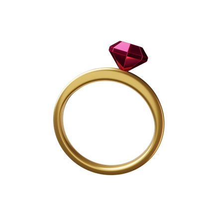 Wedding ring Gold  3D Icon