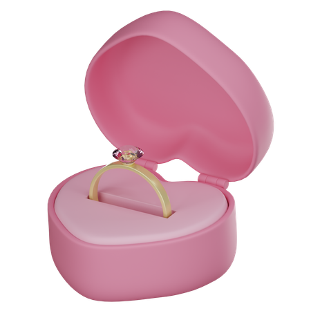 Wedding Ring In Box  3D Icon
