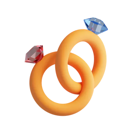 Wedding Rings  3D Icon