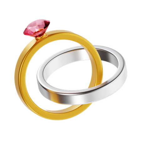 Wedding Rings  3D Icon