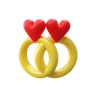 wedding rings emoji 3d