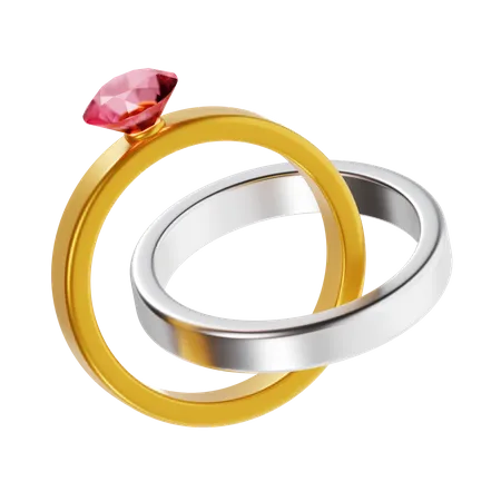 Wedding Rings  3D Icon