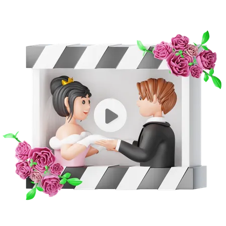 Wedding Video  3D Icon