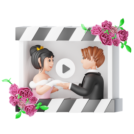Wedding Video  3D Icon