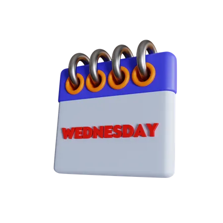 Wednesday Calendar With Day Off And Holiday Options With Normal And Isometric Views 3D Icon