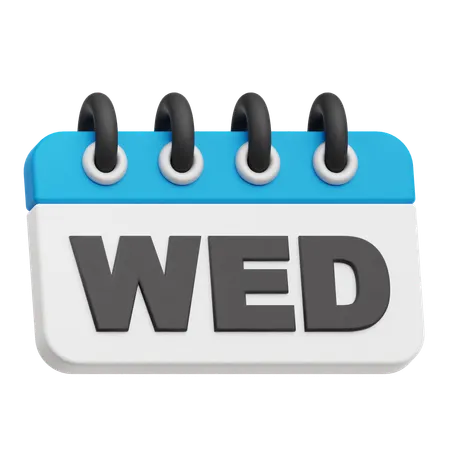 Wednesday Calendar  3D Icon
