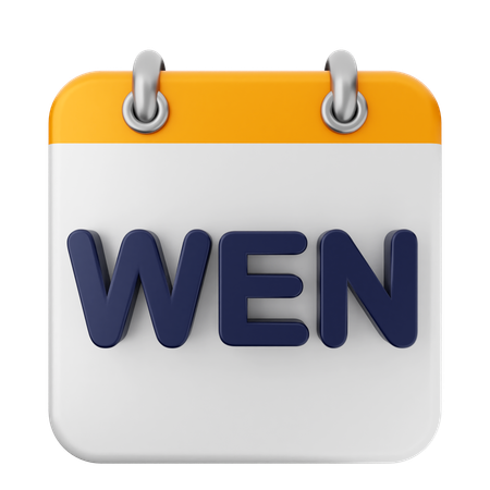 Wednesday Calendar  3D Icon