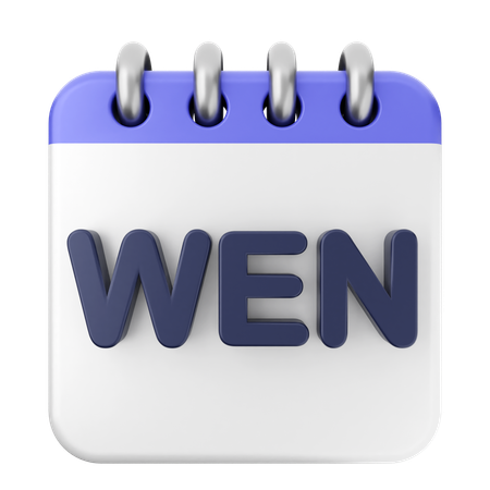 Wednesday Calendar  3D Icon