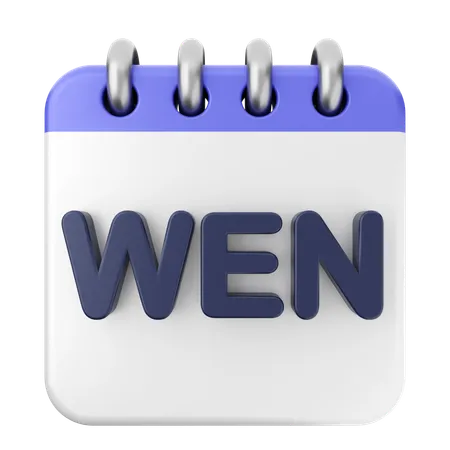 Wednesday Calendar  3D Icon