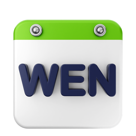 Wednesday Calendar  3D Icon