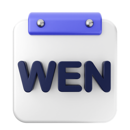 Wednesday Calendar  3D Icon