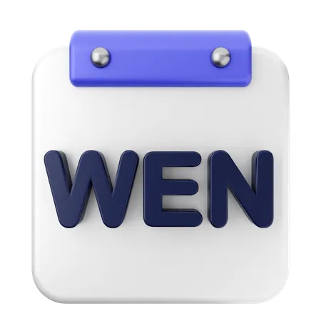 Wednesday Calendar  3D Icon