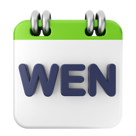 Wednesday Calendar  3D Icon