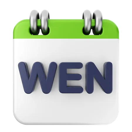 Wednesday Calendar  3D Icon