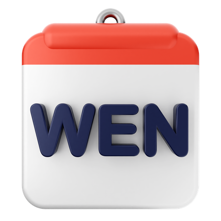 Wednesday Calendar  3D Icon