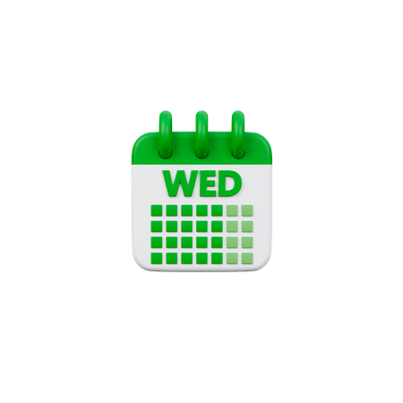 Wednesday Calendar  3D Icon