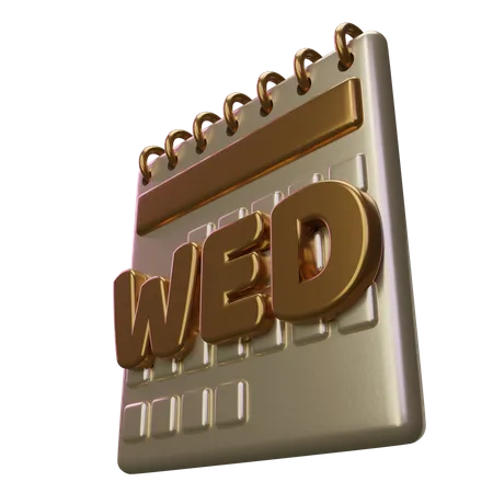 Wednesday Calendar  3D Icon