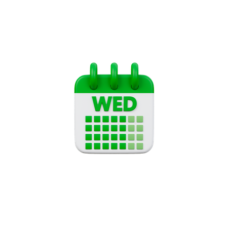 Wednesday Calendar  3D Icon