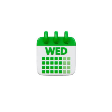 Wednesday Calendar 3 D Icon 3D Icon