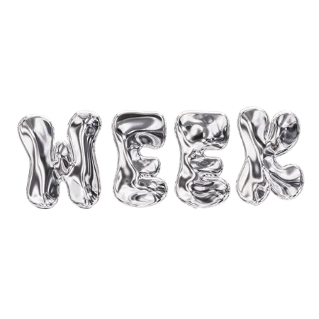 Week Label  3D Icon